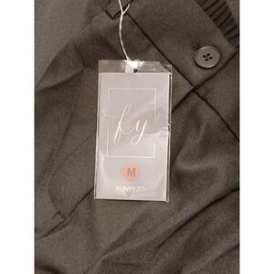 NEW Dress Pants Steel Gray High Waisted Wide Leg Career‎ Pants Pockets M